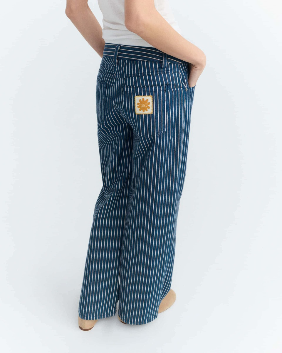 thinking mu femme pantalon railway stripes kettan bleu coton bio l armoire poethique 4