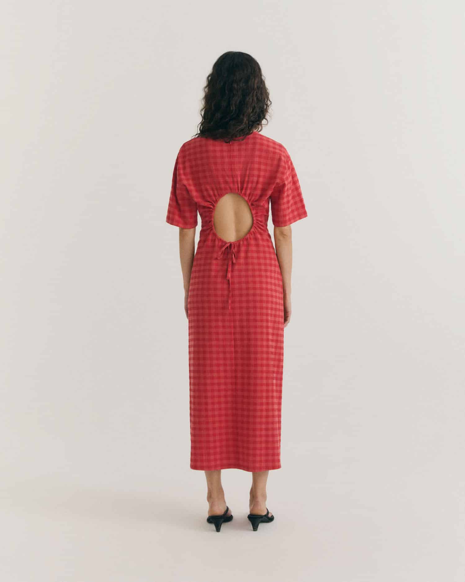 thinking mu femme robe seersucker kina rouge coton bio l armoire poethique 5