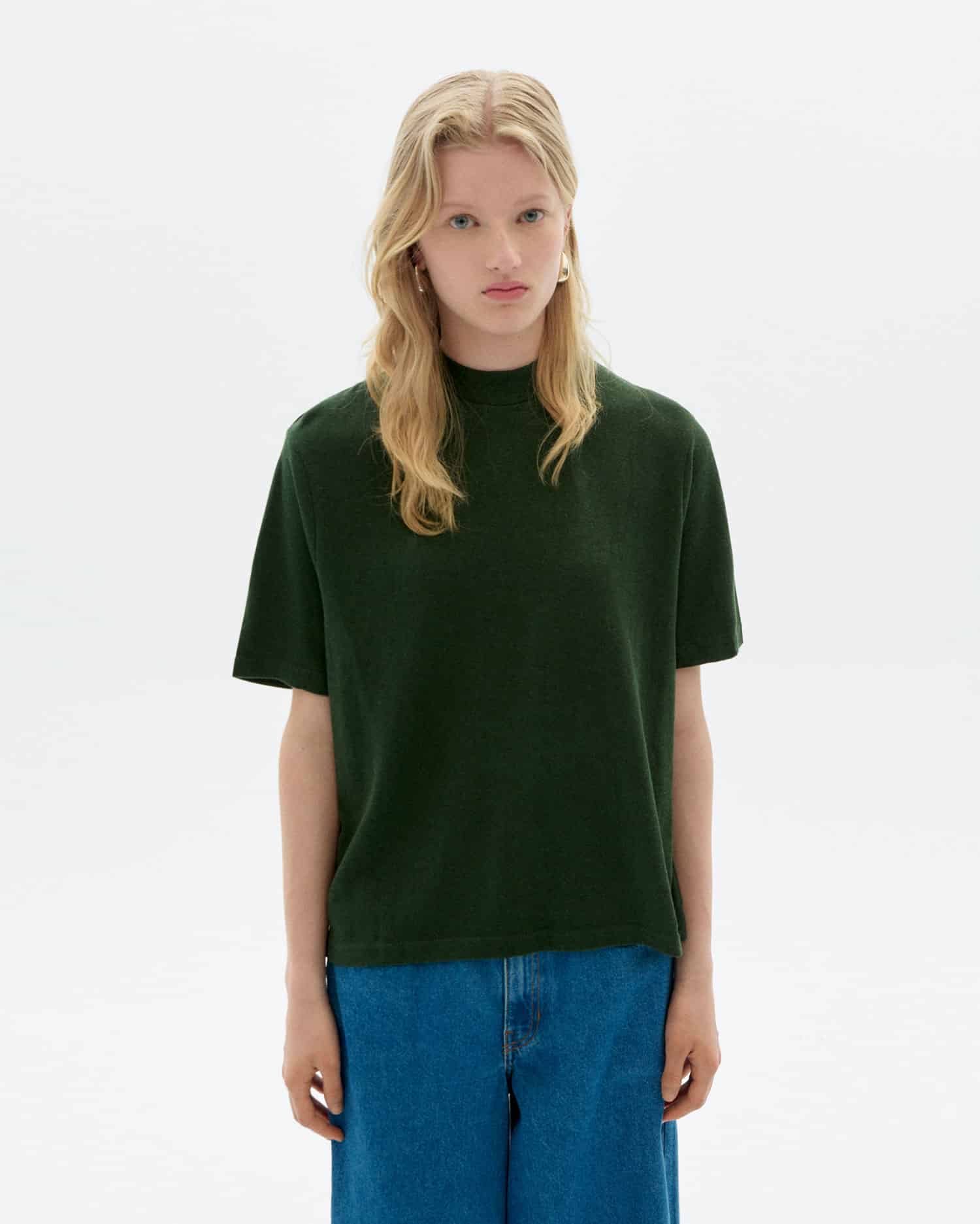 thinking mu femme t shirt aidin vert bouteille chanvre l armoire poethique 1