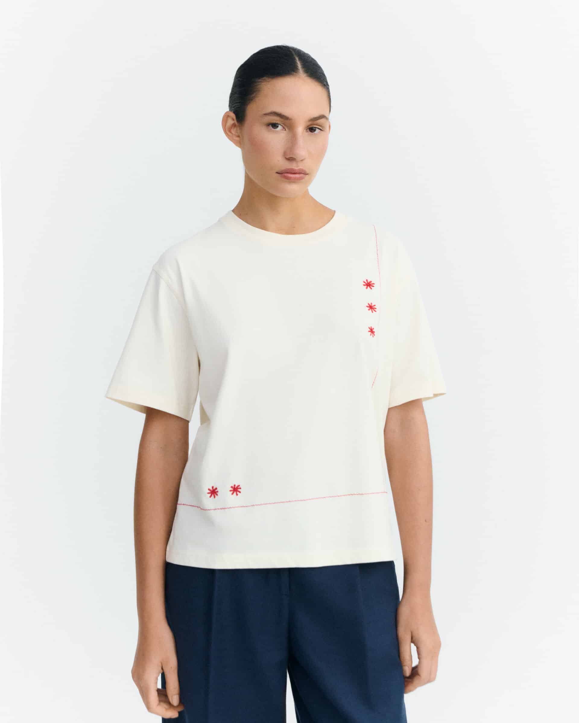 thinking mu femme t shirt sole mio luvia ecru coton bio l armoire poethique 1