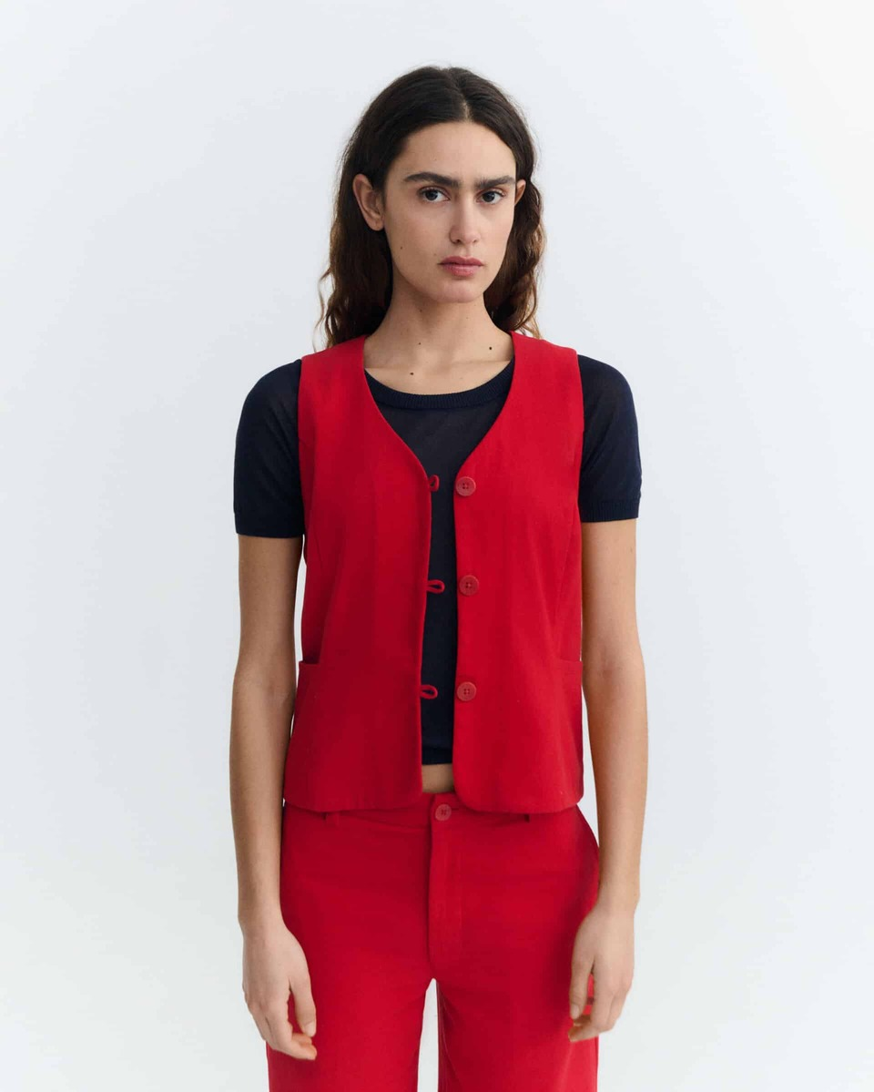 thinking mu femme top alisa rouge coton bio l armoire poethique 1