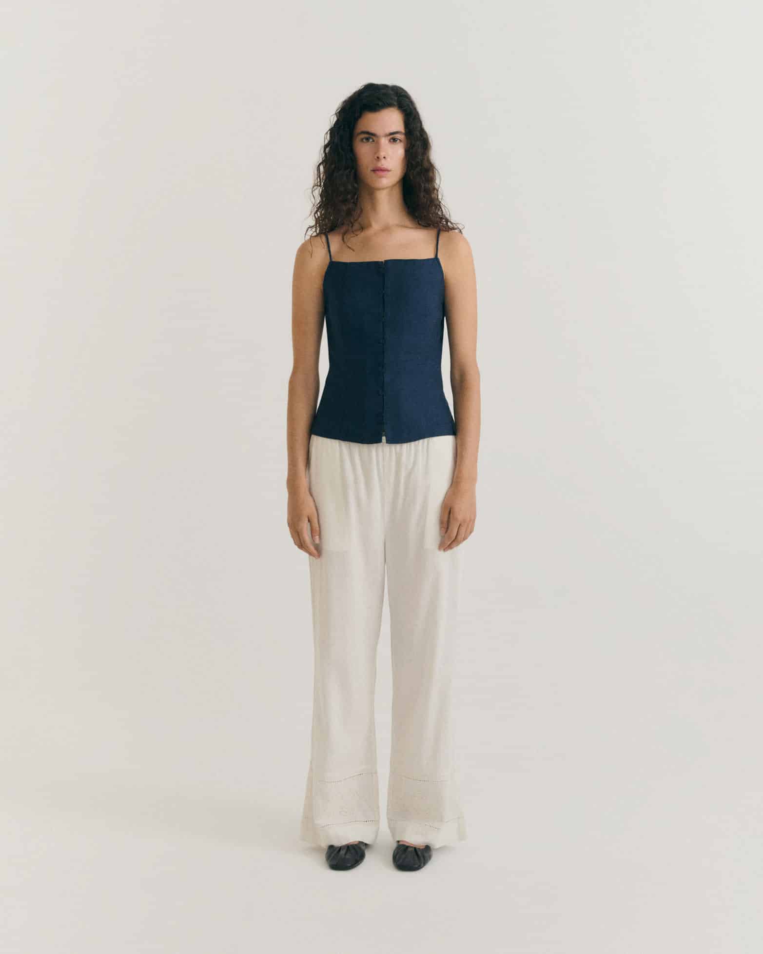 thinking mu femme top liora bleu coton bio chanvre l armoire poethique 3