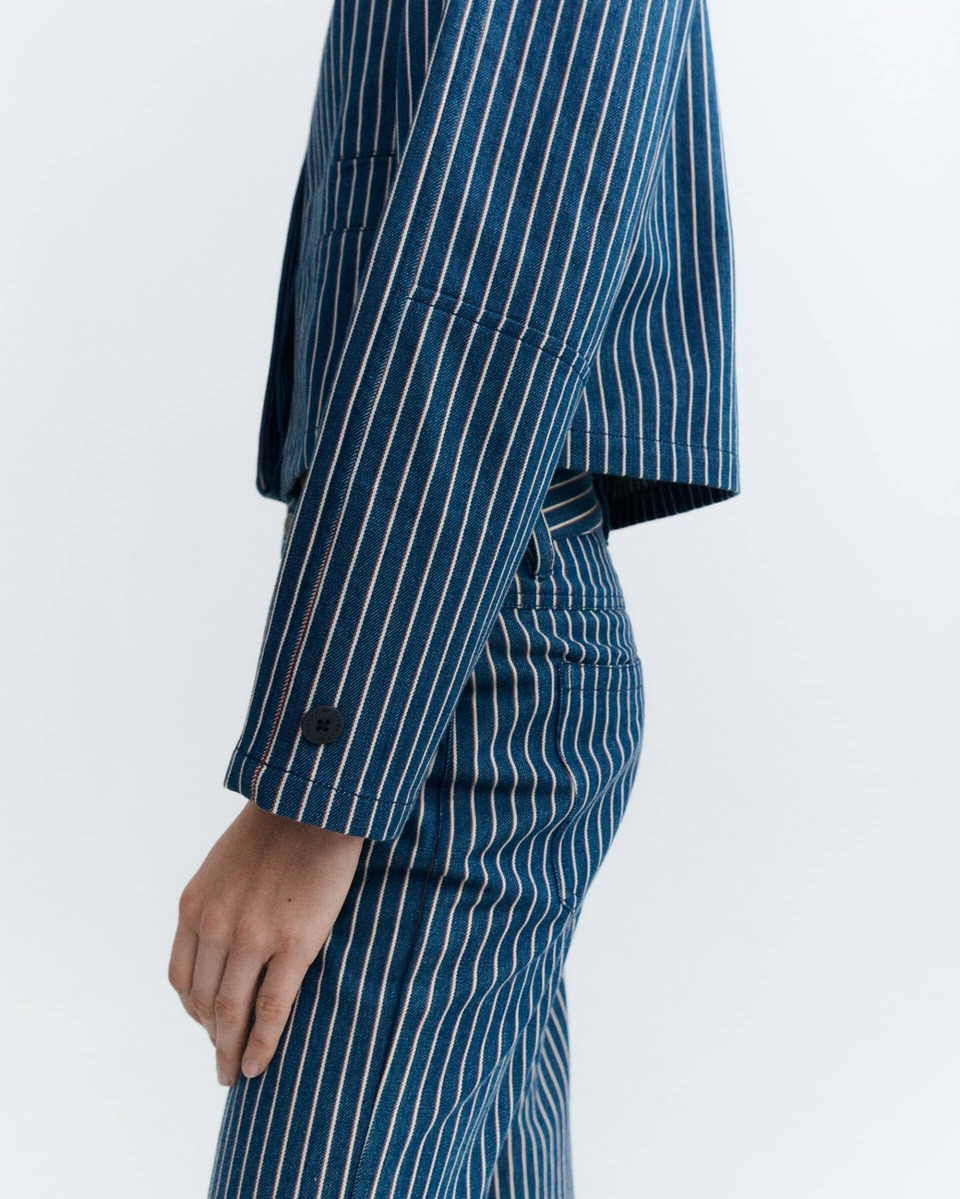 thinking mu femme veste railway stripes astrid bleu coton bio l armoire poethique 1