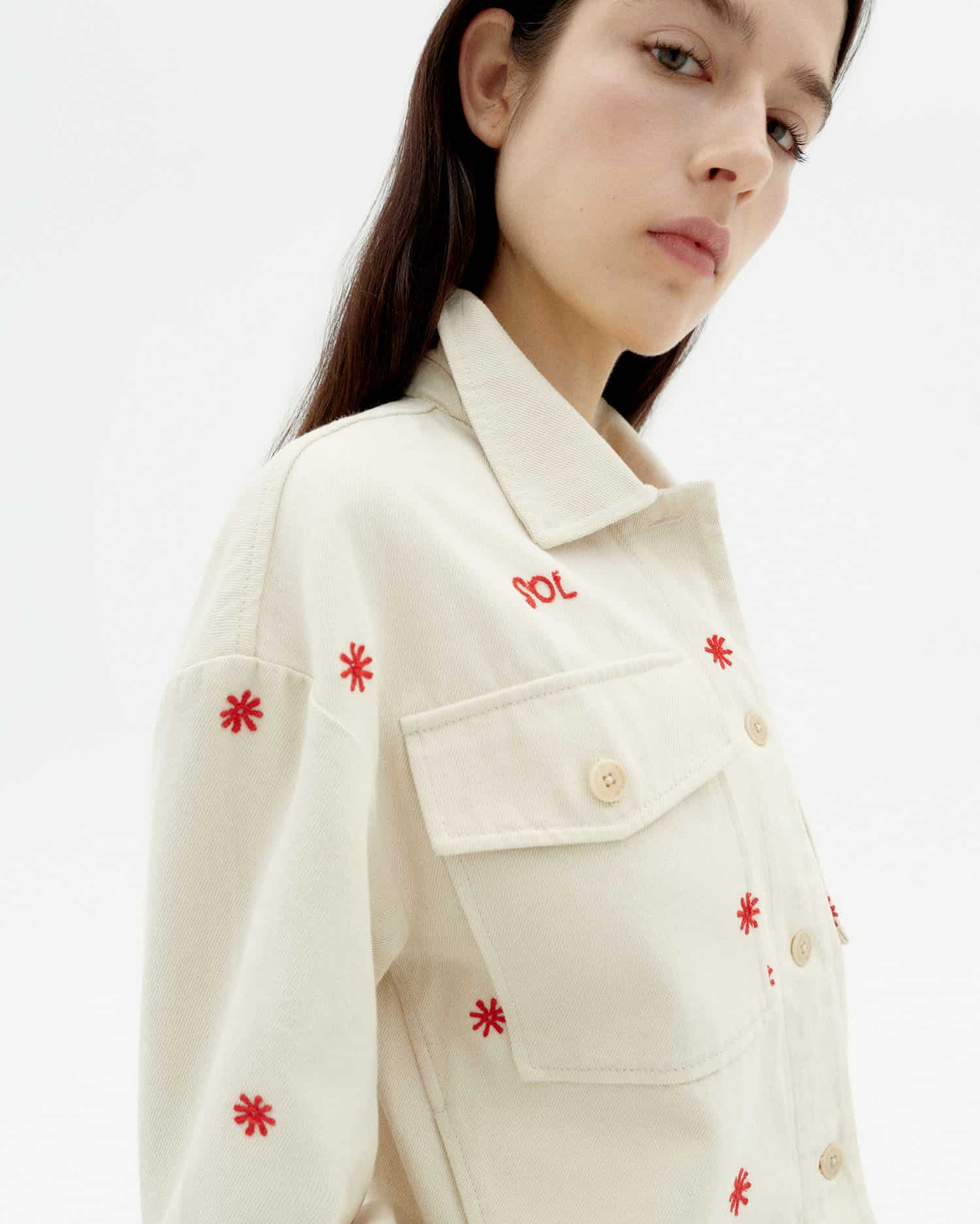 thinking mu femme veste sol chains frans ecru rouge coton bio l armoire poethique 3