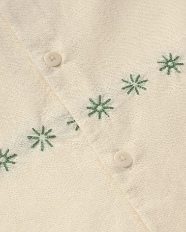 thinking mu homme chemise embroidery tom ecru bleu coton bio l armoire poethique 2