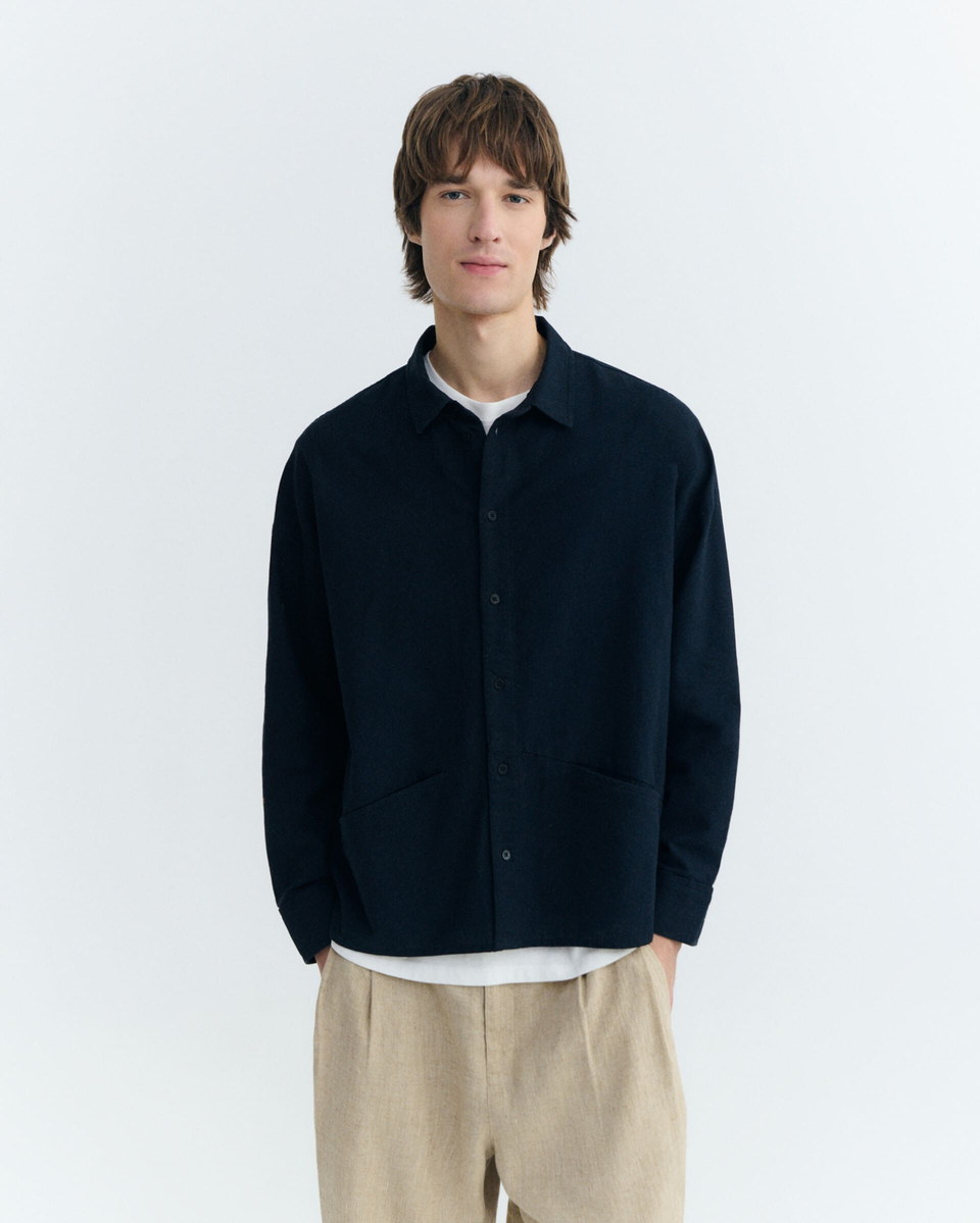 thinking mu homme chemise jim bleu coton bio l armoire poethique 1