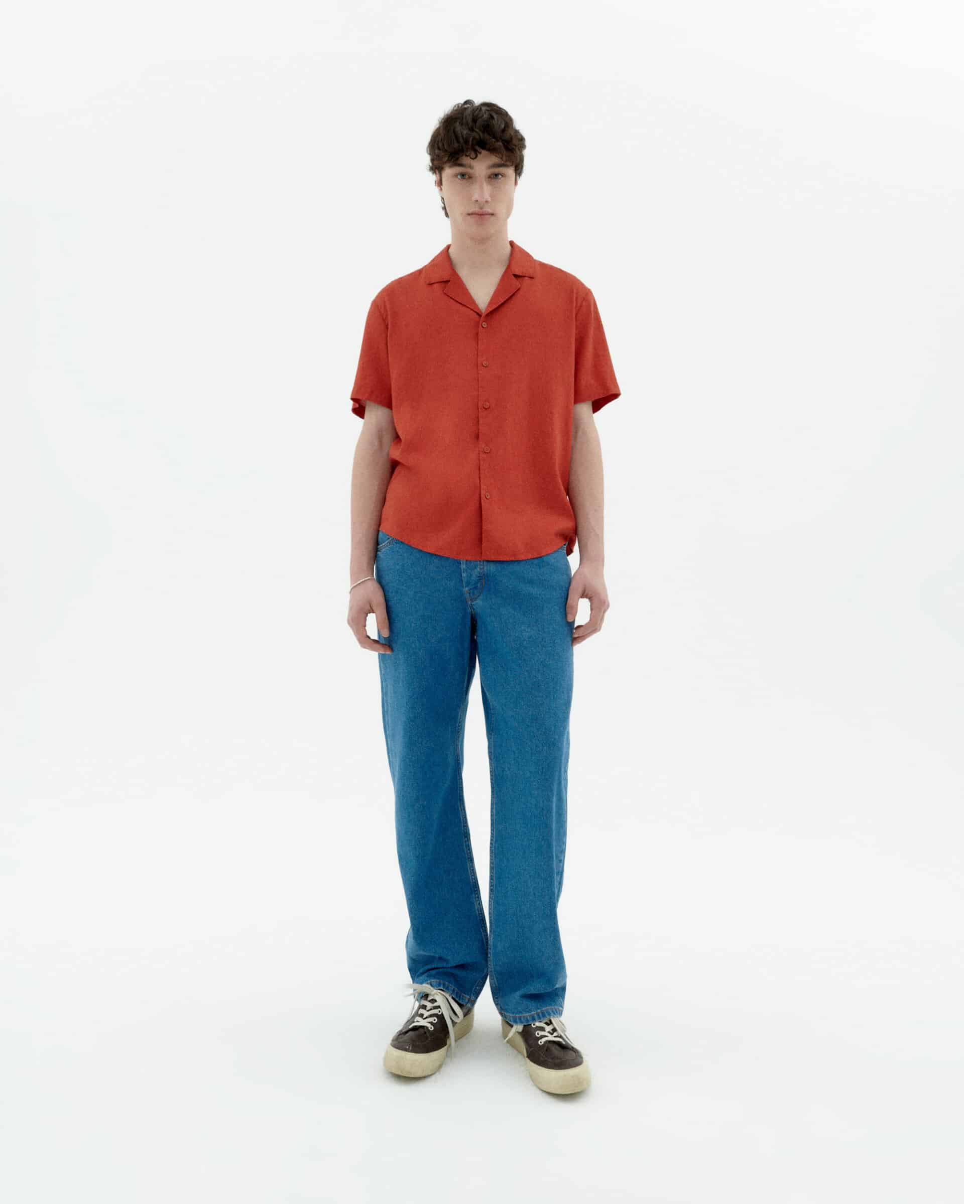 thinking mu homme chemise jules orange rouge chanvre l armoire poethique 3