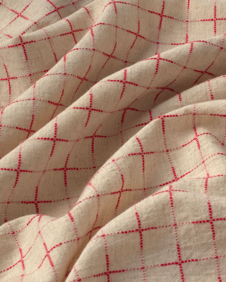 thinking mu homme chemise lattice kurtis creme bleu coton bio l armoire poethique 2