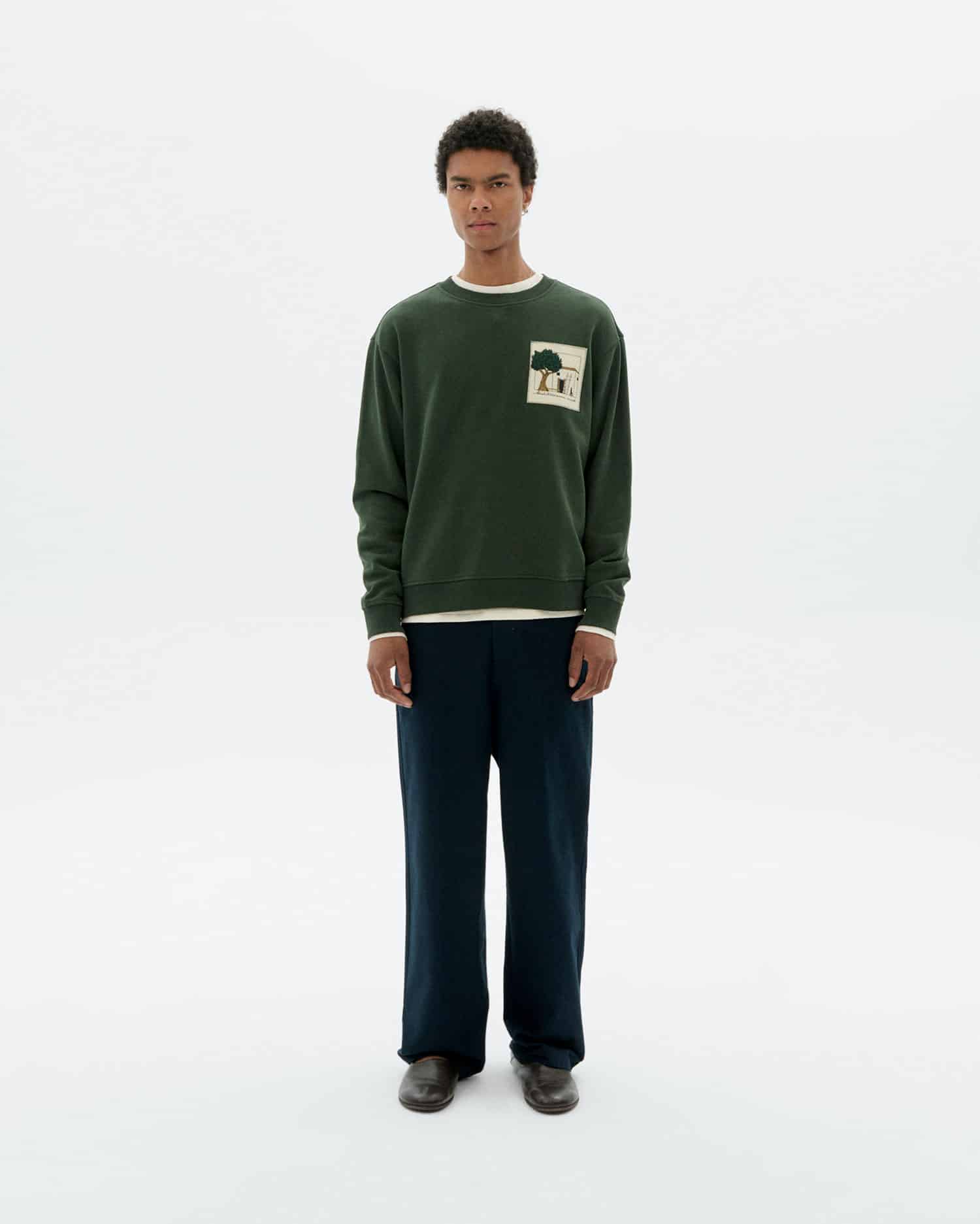 thinking mu homme sweat house leon vert bouteille coton bio l armoire poethique 2