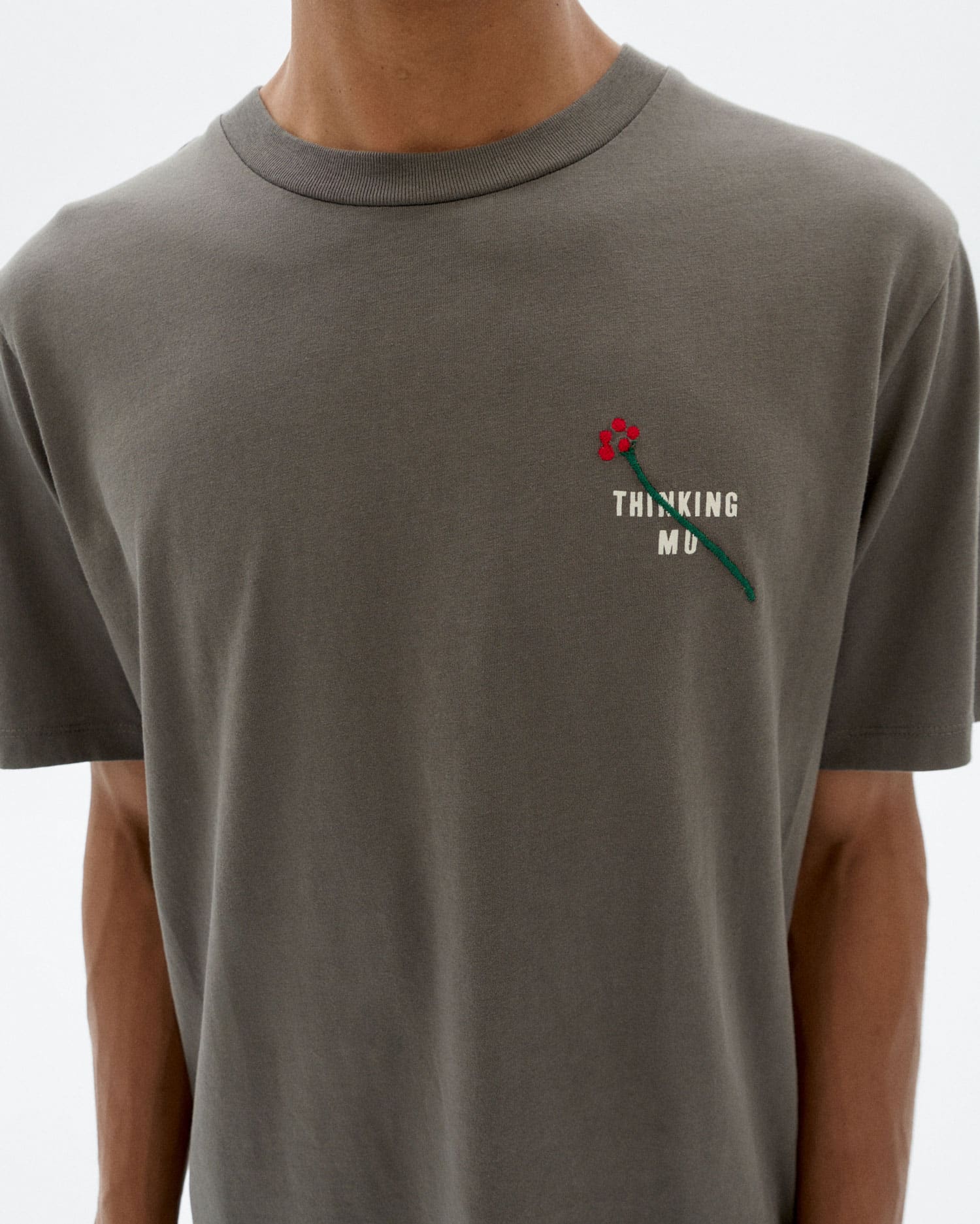 thinking mu homme t shirt flower pavement zach gris coton bio l armoire poethique 3