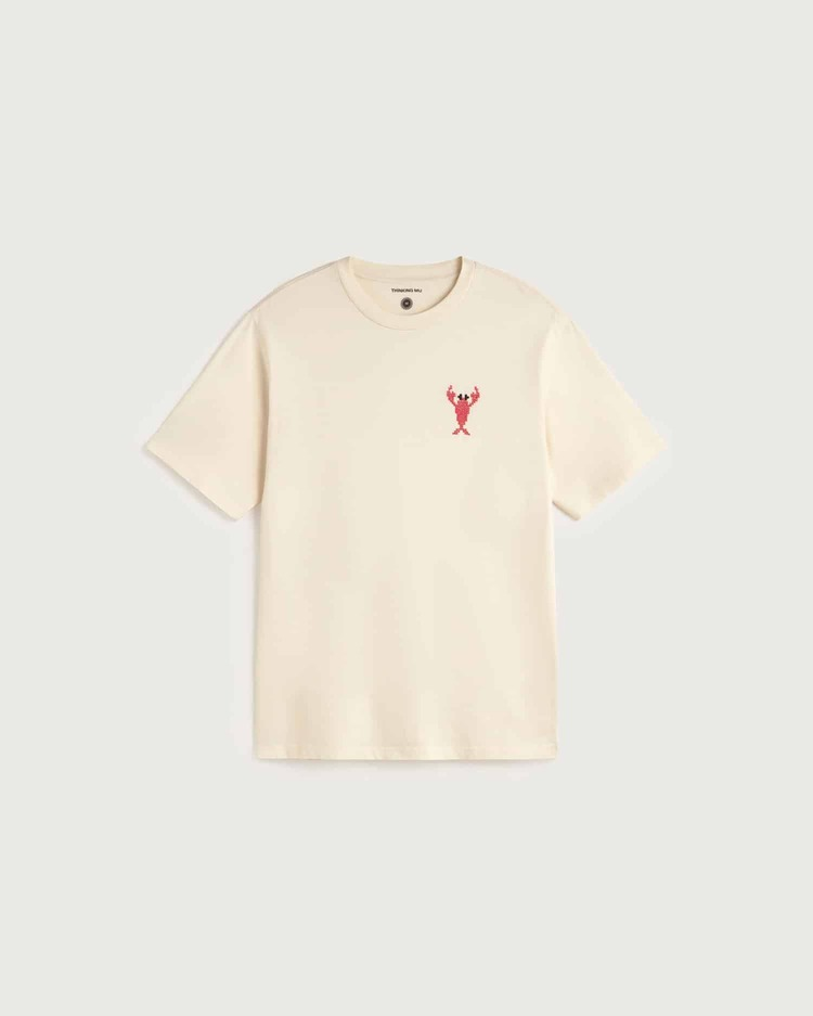 thinking mu homme t shirt homard lobster zach ecru coton bio l armoire poethique 1