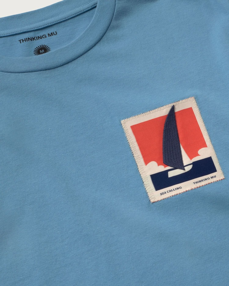 thinking mu homme t shirt optimist dark dusk zach bleu coton bio l armoire poethique 2