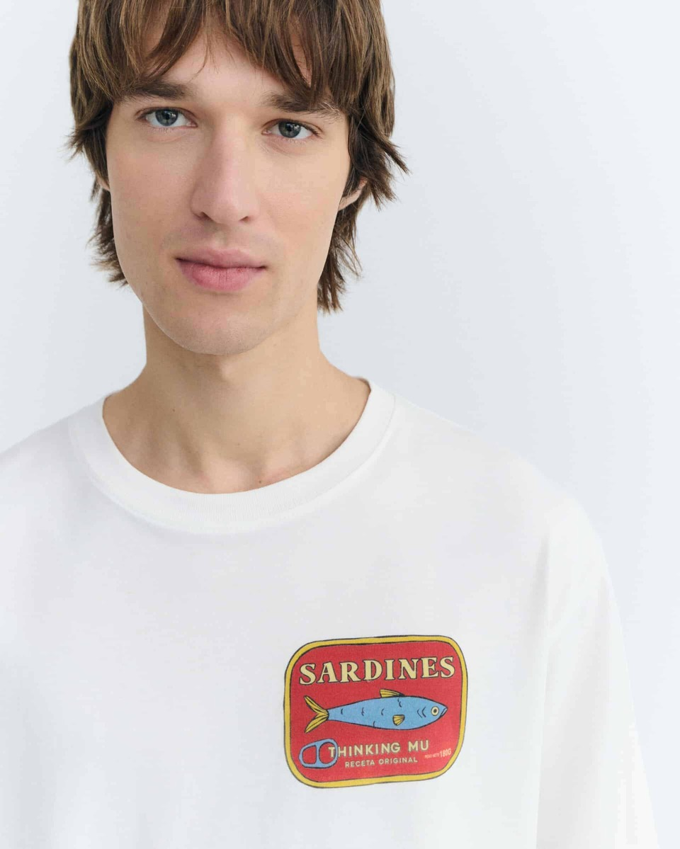 thinking mu homme t shirt sardines aaron blanc coton bio l armoire poethique 4