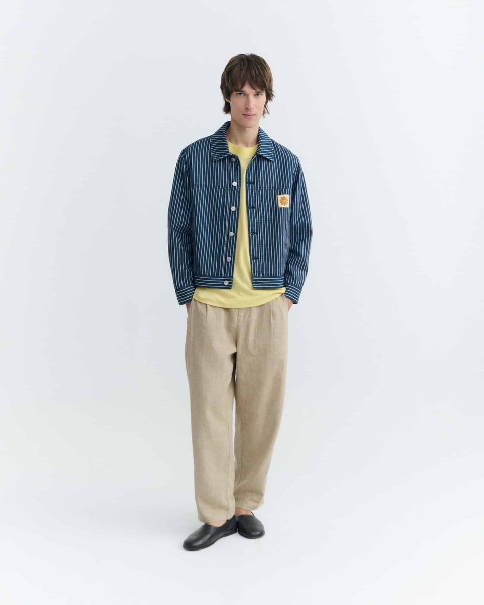 thinking mu homme veste railway stripes bruno bleu coton bio l armoire poethique 3