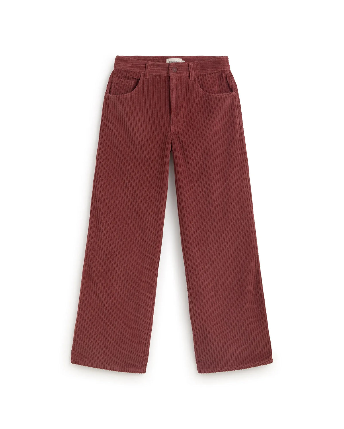 thinking mu pantalon large en velours de coton bio hedda brun acajou l armoire poethique
