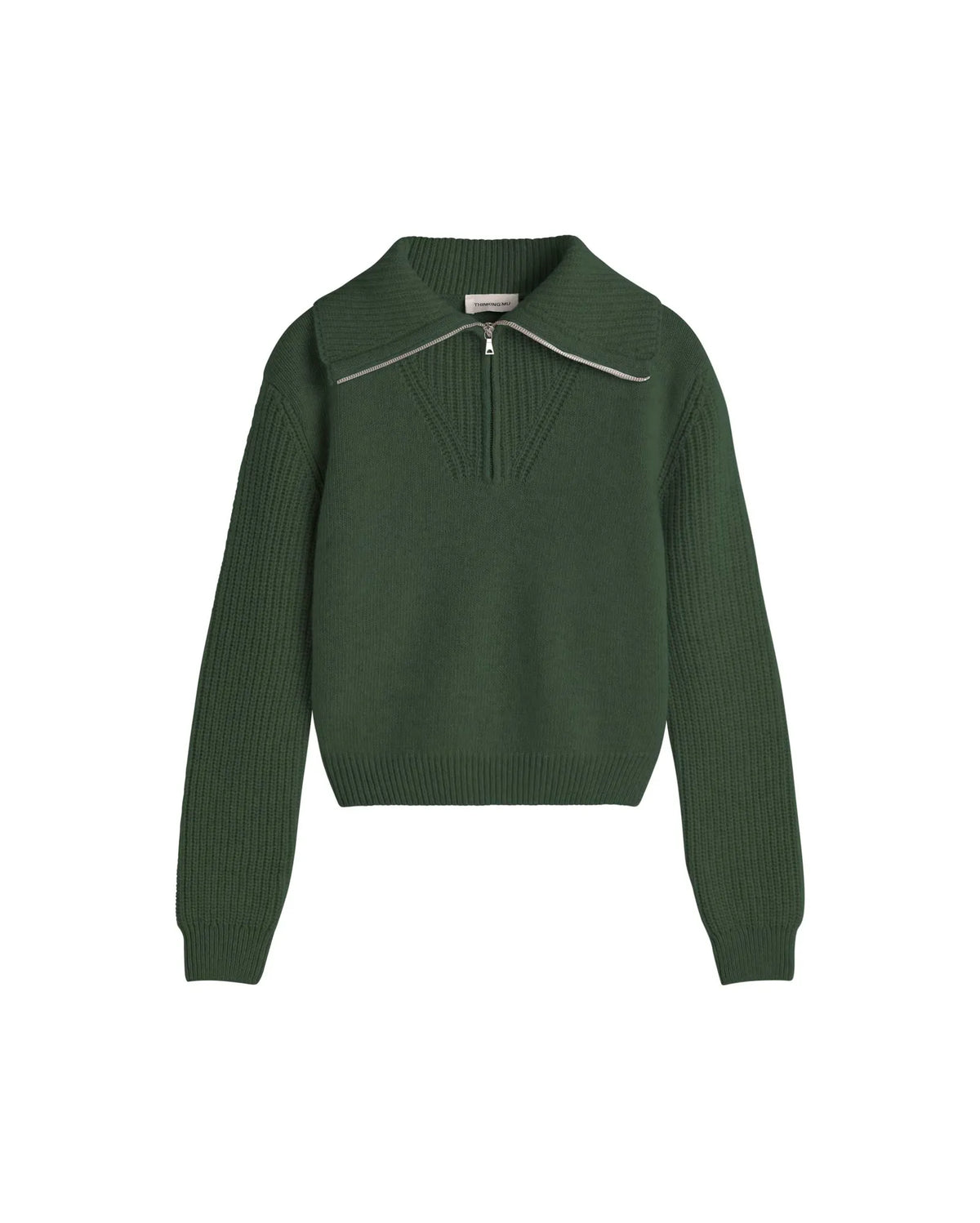 thinking mu pull col camionneur en laine tanit vert fonce l armoire poethique