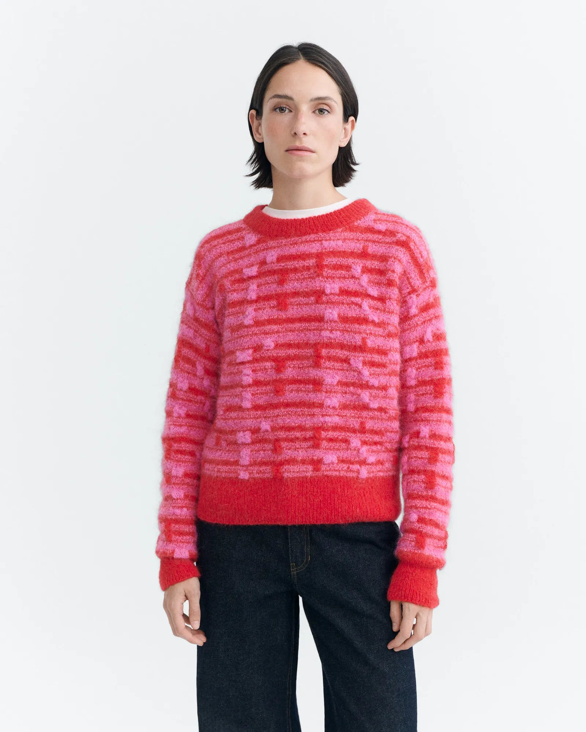 thinking mu pull en laine candela knitted rose et rouge l armoire poethique