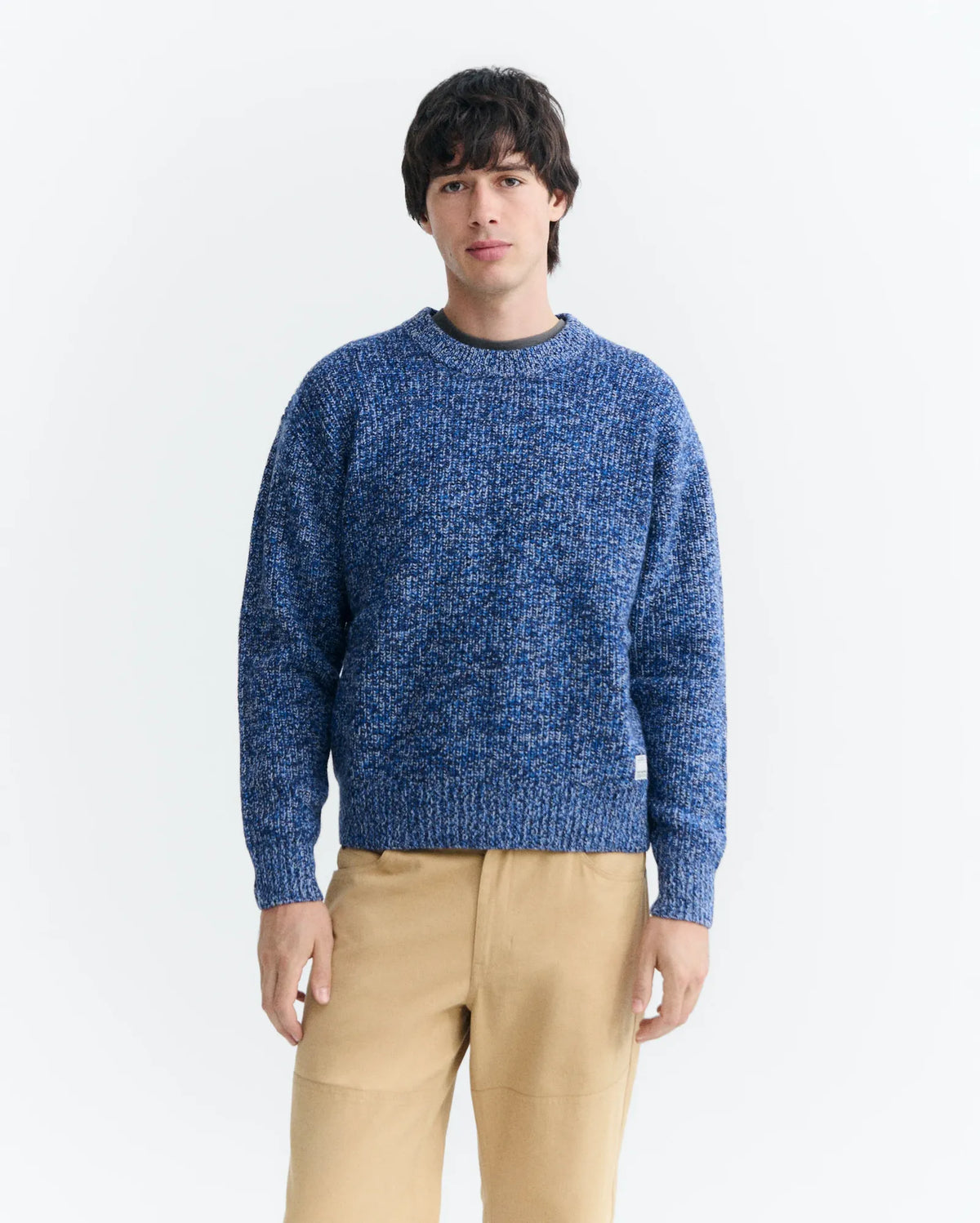 thinking mu pull en laine merinos santos knitted bleu l armoire poethique