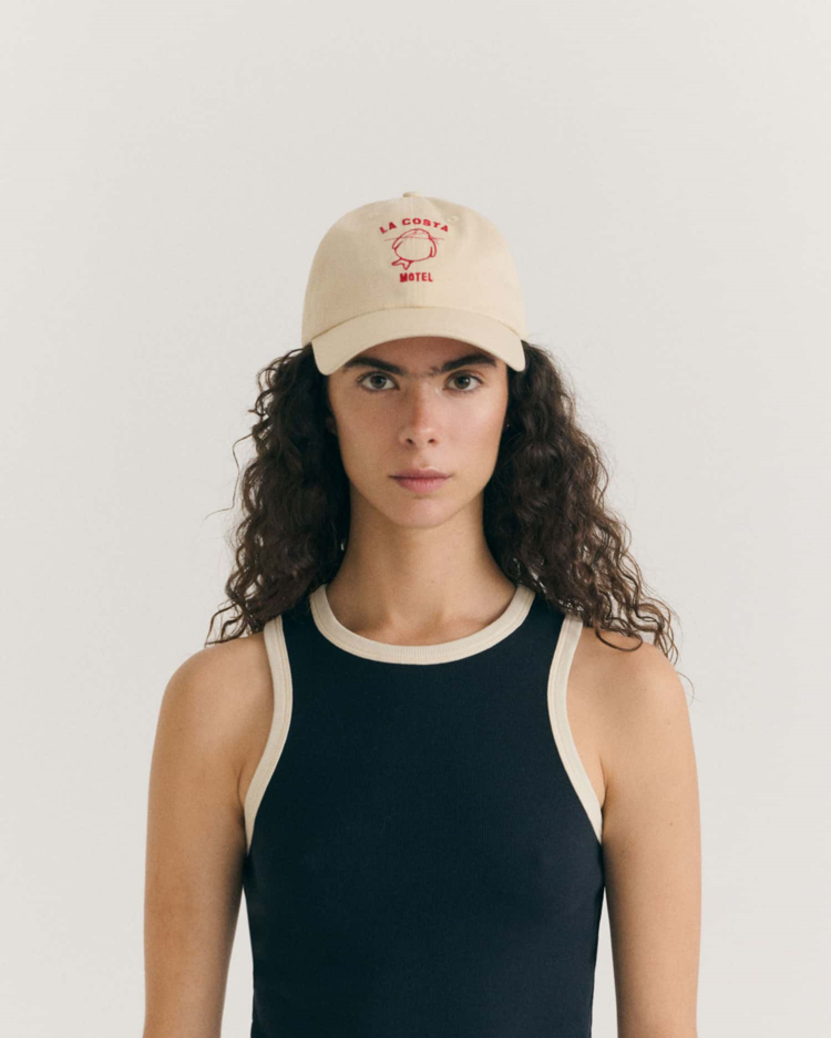 thinking mu unisexe casquette animal motel chris ecru rouge coton bio l armoire poethique 5