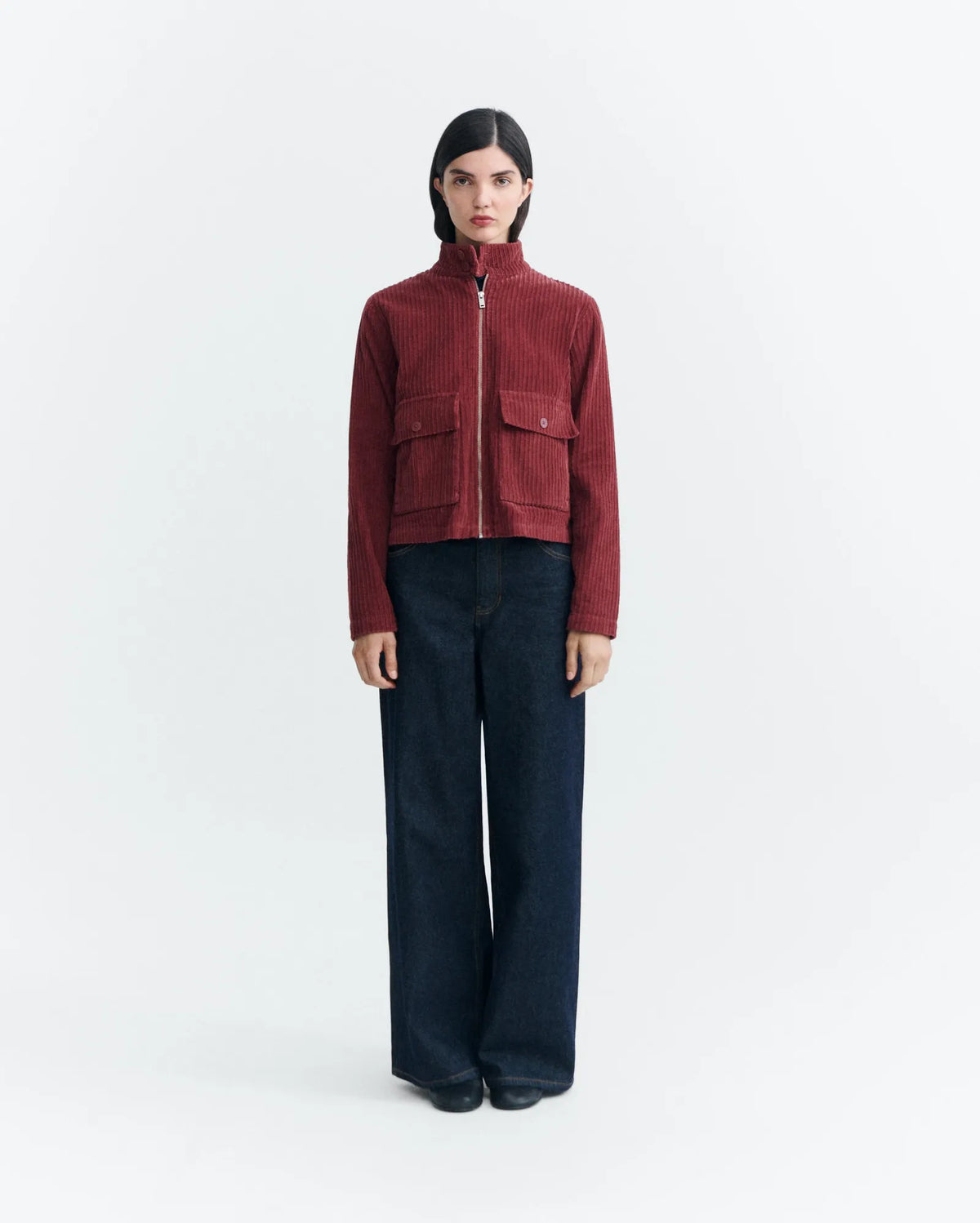 thinking mu veste zippee en velours de coton bio delia brun acajou l armoire poethique