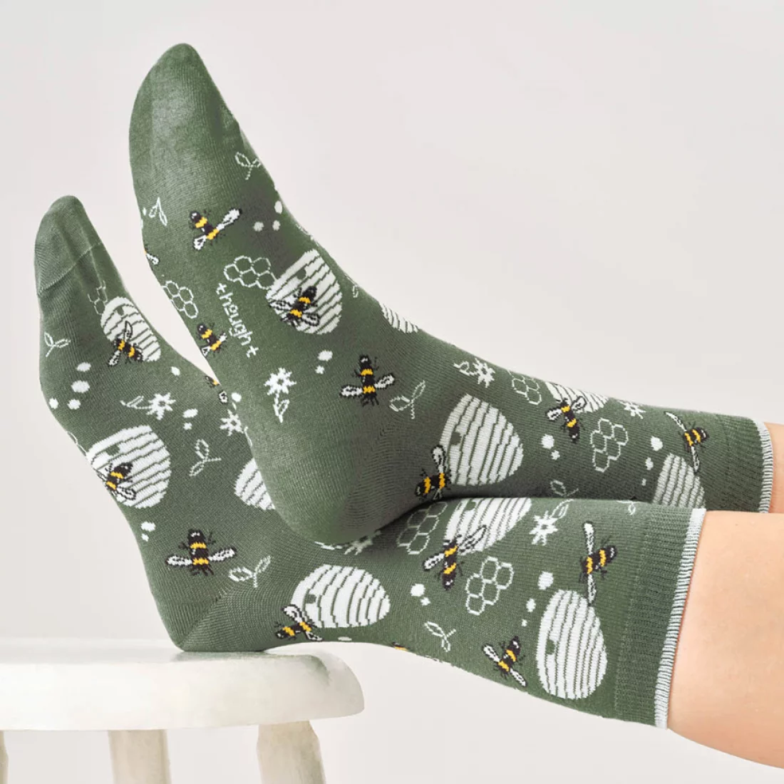 thought femme chaussette coffret honeycomb bey viscose bambou vert l armoire poethique 4