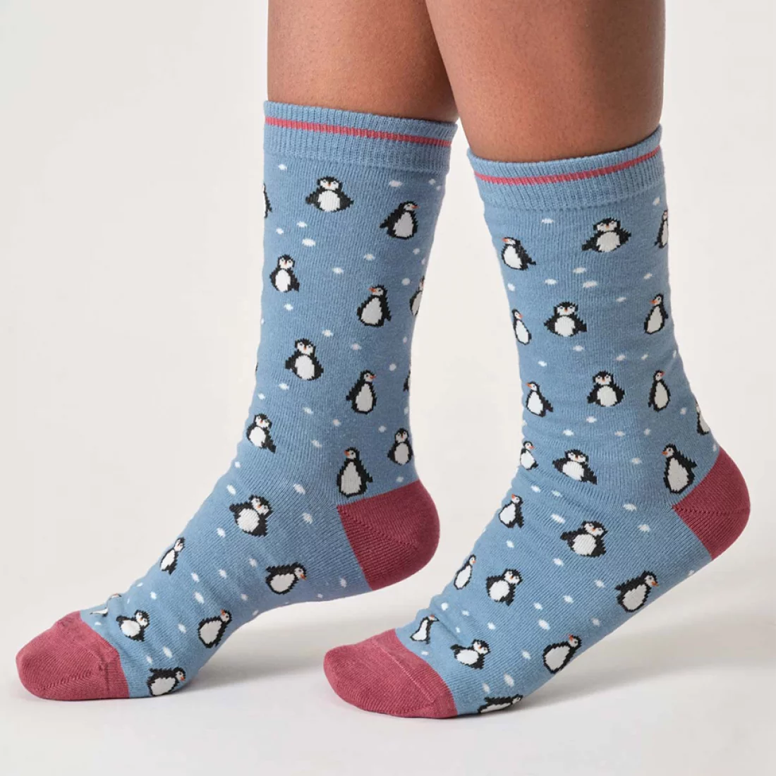 thought femme chaussette pingouin viscose bambou bleu l armoire poethique 2