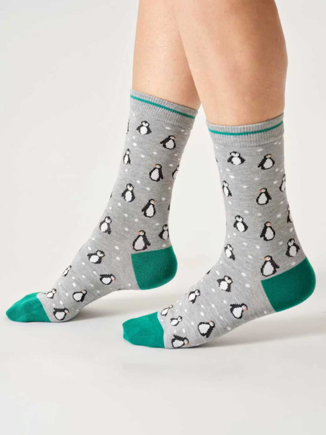 thought femme chaussette pingouin viscose bambou gris vert l armoire poethique 2