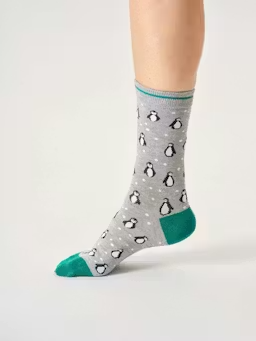 thought femme chaussette pingouin viscose bambou gris vert l armoire poethique 3