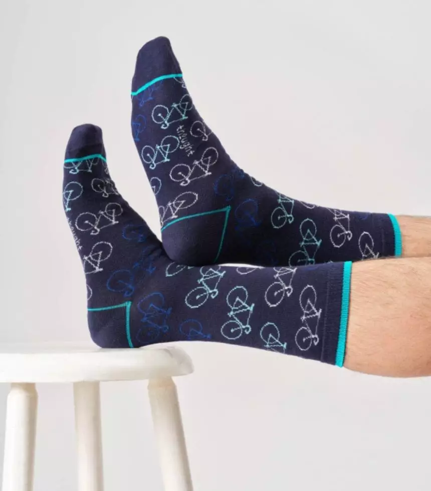 thought homme boite chaussette velo viscose bambou bleu marine l armoire poethique 1