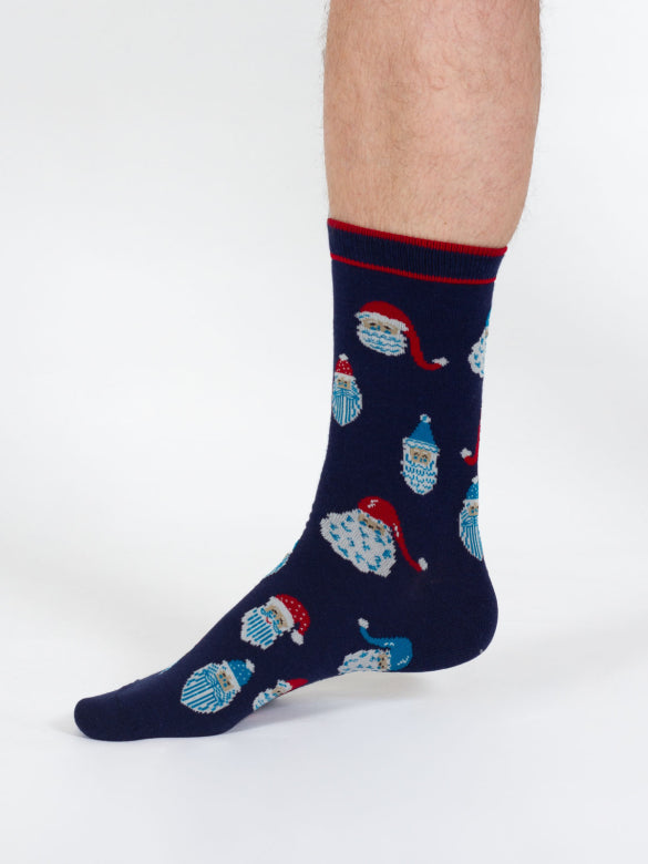 thought homme chaussette boite pere noel viscose bambou bleu marine l armoire poethique 2