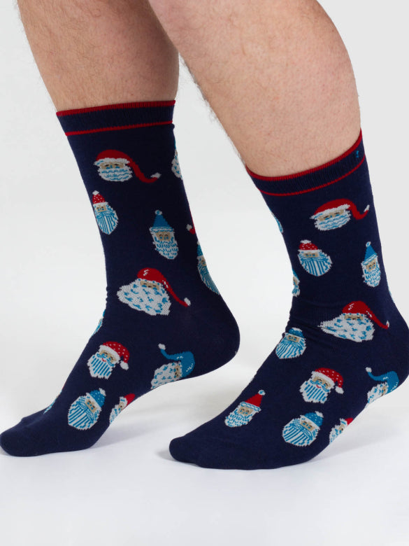 thought homme chaussette boite pere noel viscose bambou bleu marine l armoire poethique 3