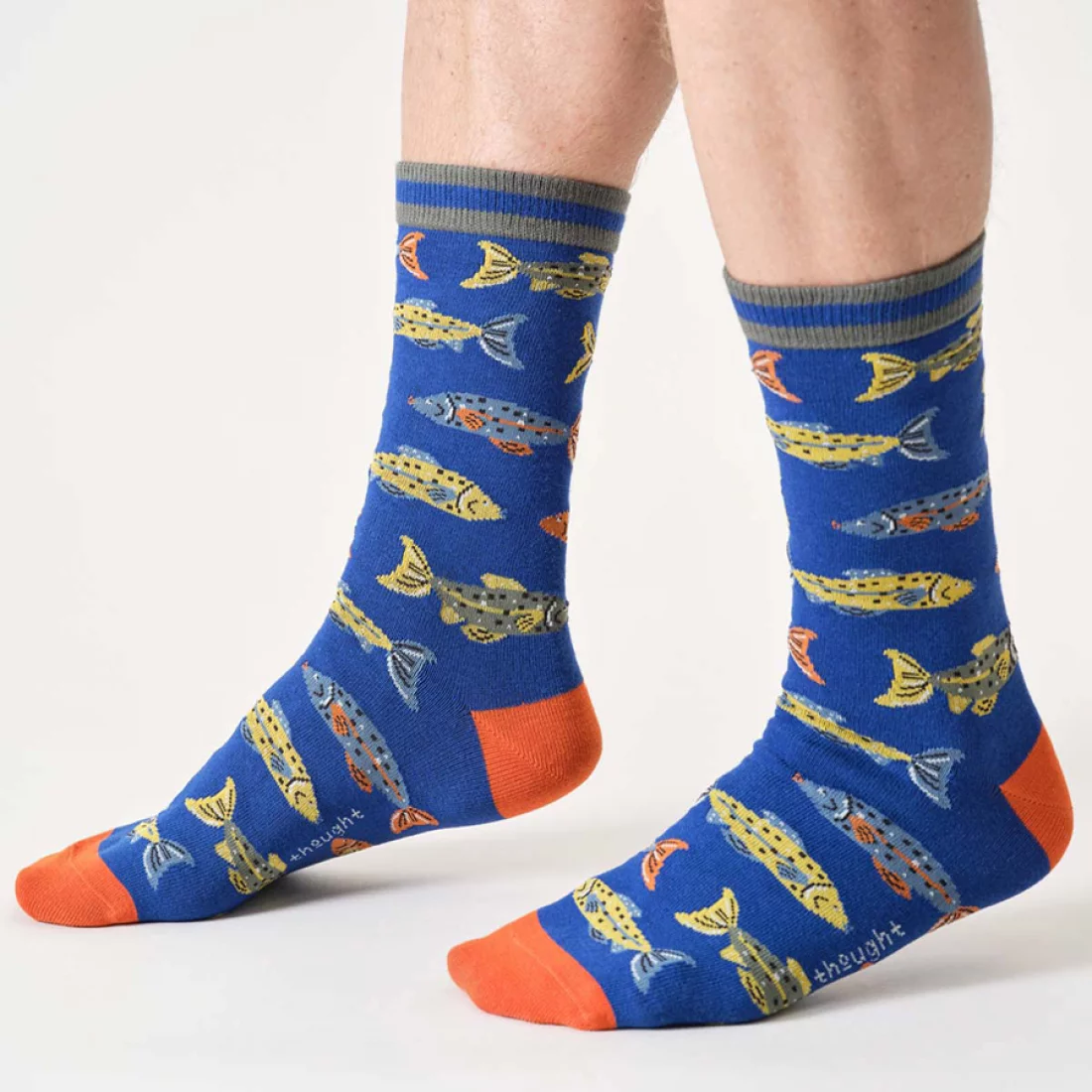thought homme chaussette river fishing coton bio bleu orange vert l armoire poethique 2