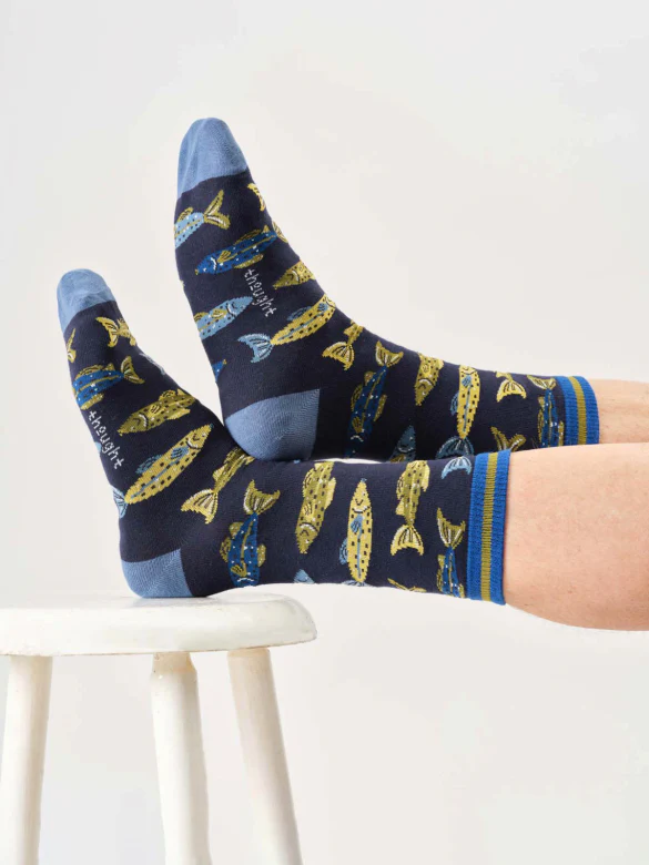 thought homme chaussette river fishing coton bio bleu vert l armoire poethique 3