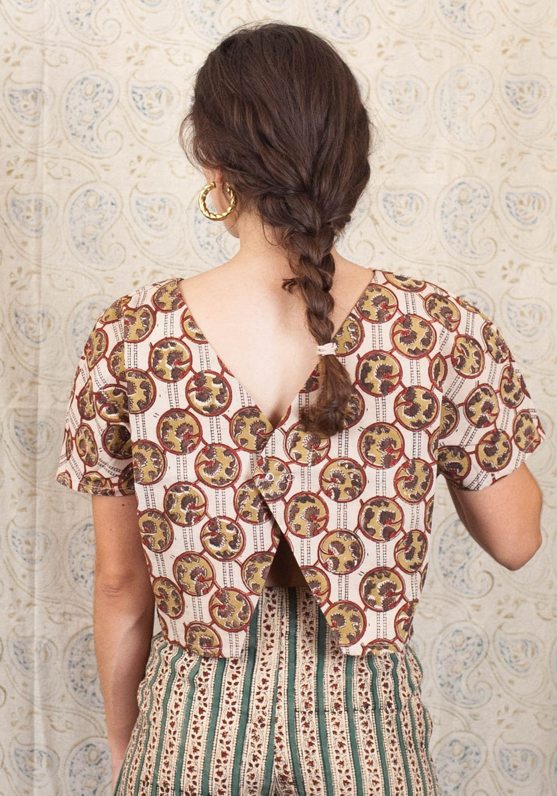 top palakollu en coton bio jad racine jaune et vert azaadi femme top palakollu jad racine bio l armoire poethique 2