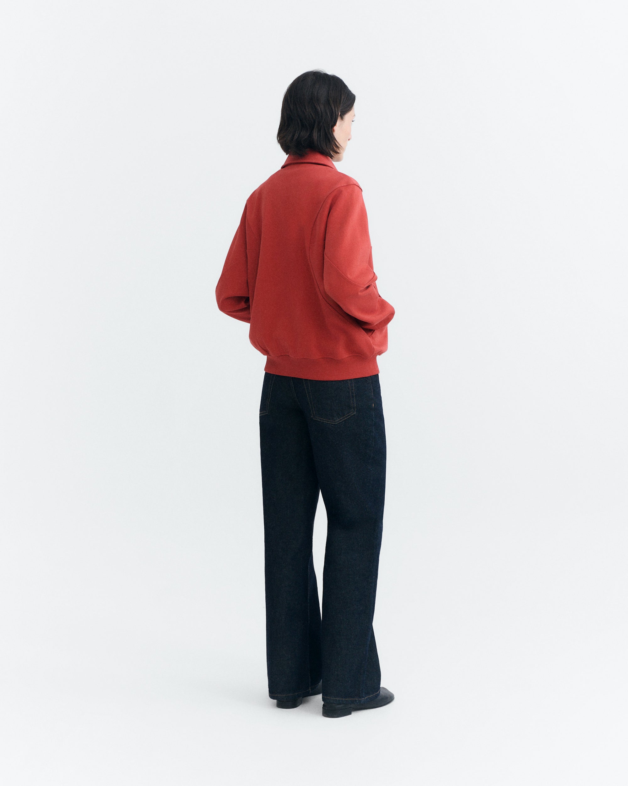 veste boutonne sweat en coton bio maisie rouge ple thinking mu femme veste sweat boutone maisie coton bio rouge l armoire poethique 4