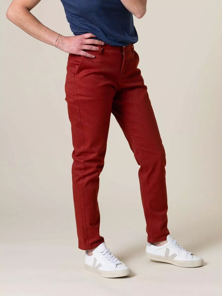 1083 femme chino 263N filidenim flex coton bio terracotta l armoire poethique  1 