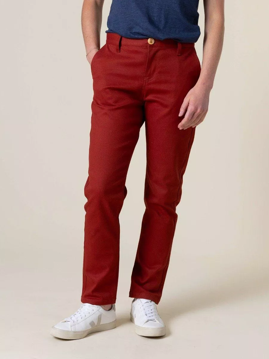 1083 femme chino 263N filidenim flex coton bio terracotta l armoire poethique  2 