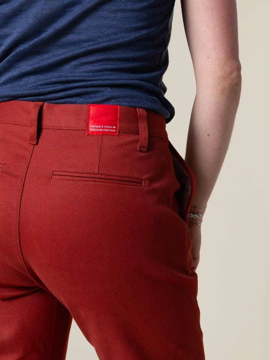 1083 femme chino 263N filidenim flex coton bio terracotta l armoire poethique  5 
