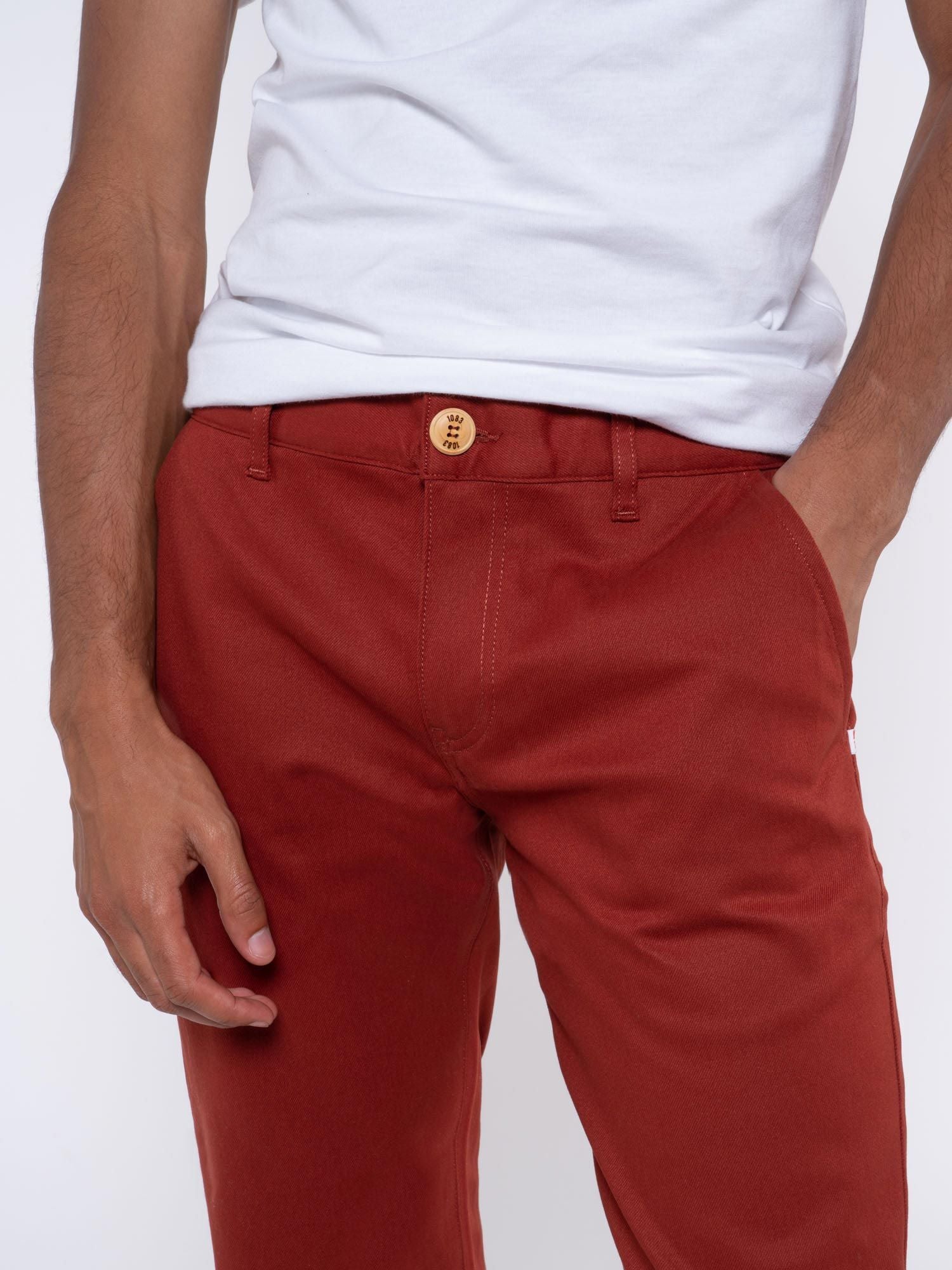1083 homme 163N chino filidenim flex coton bio terracotta l armoire poethique  4 