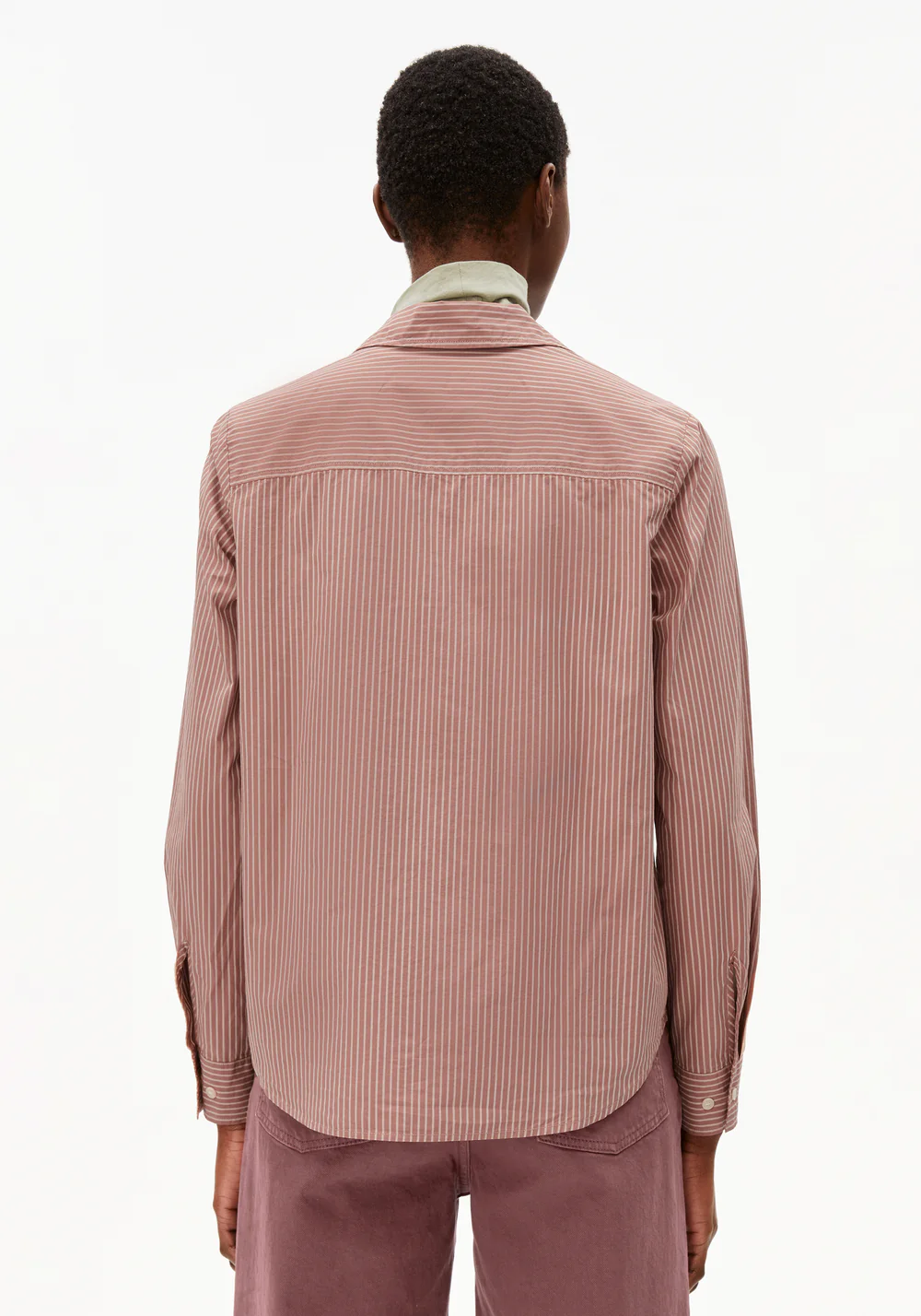 armedangels femme blouse louilaa striped coton bio blanc rose l armoire poethique  2 