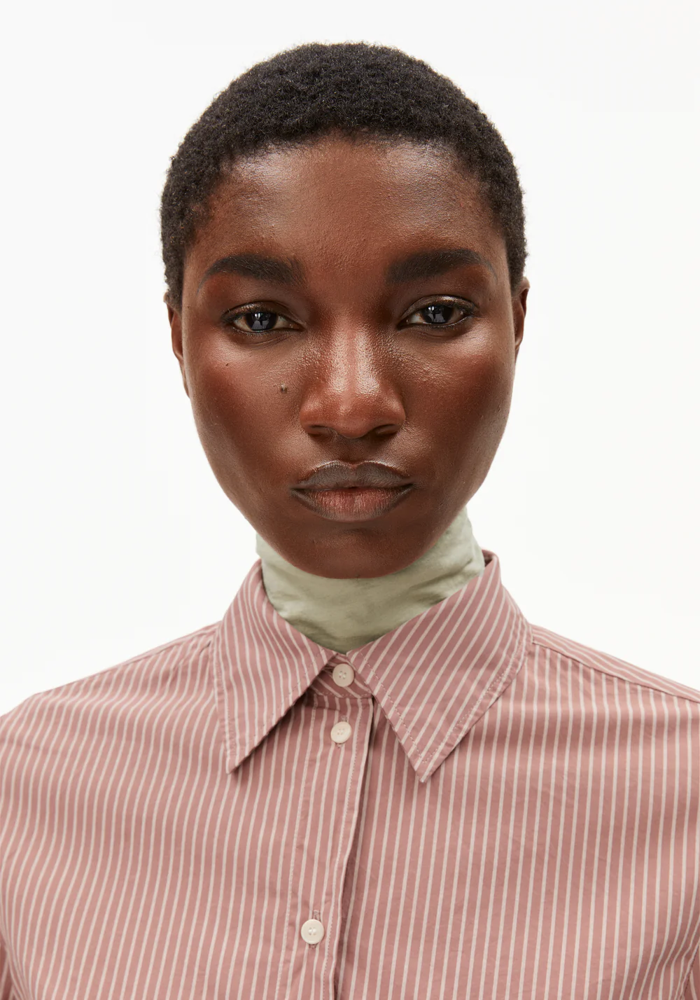 armedangels femme blouse louilaa striped coton bio blanc rose l armoire poethique  4 