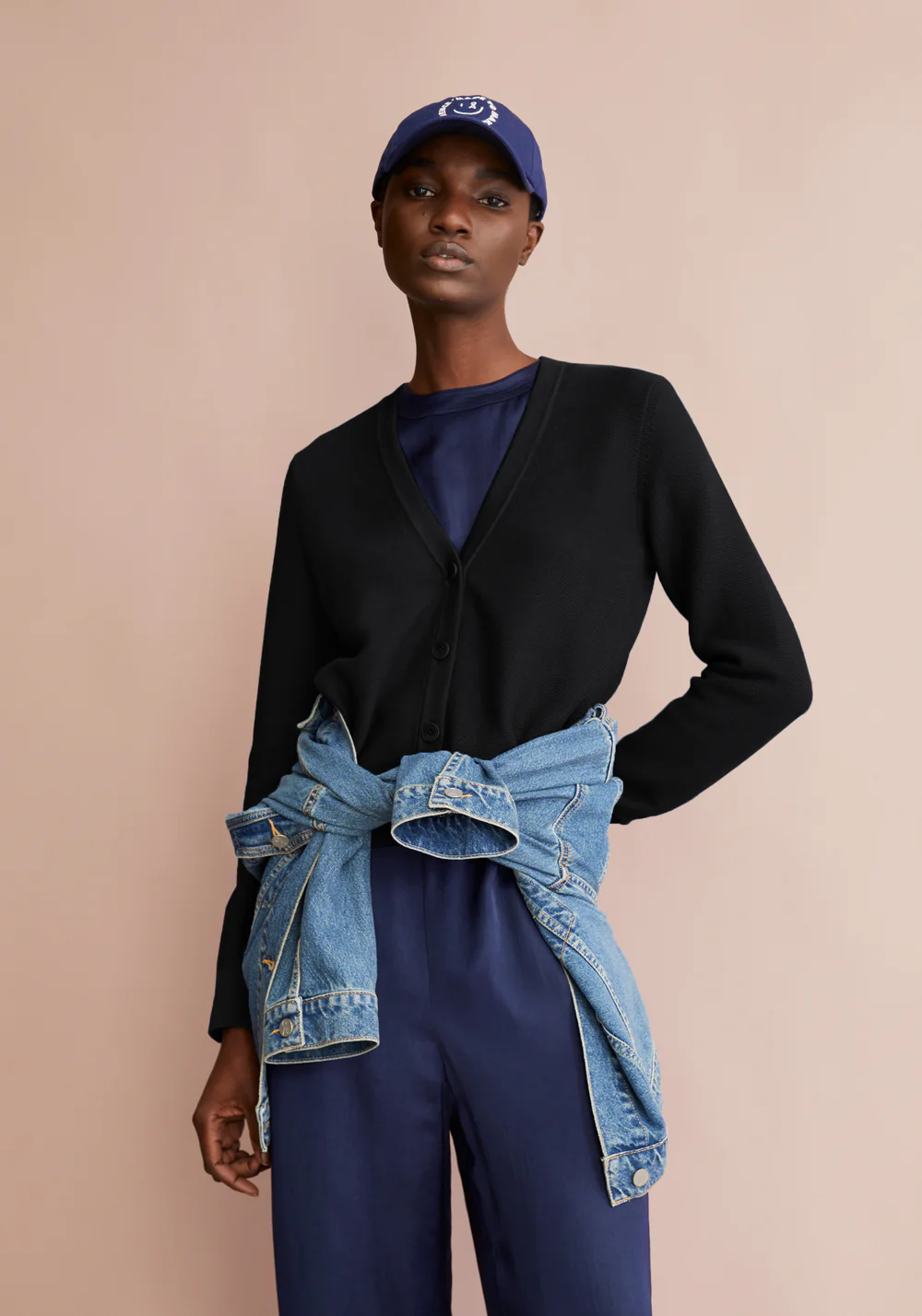 armedangels femme cardigan menaal links links coton bio noir l armoire poethique  3 