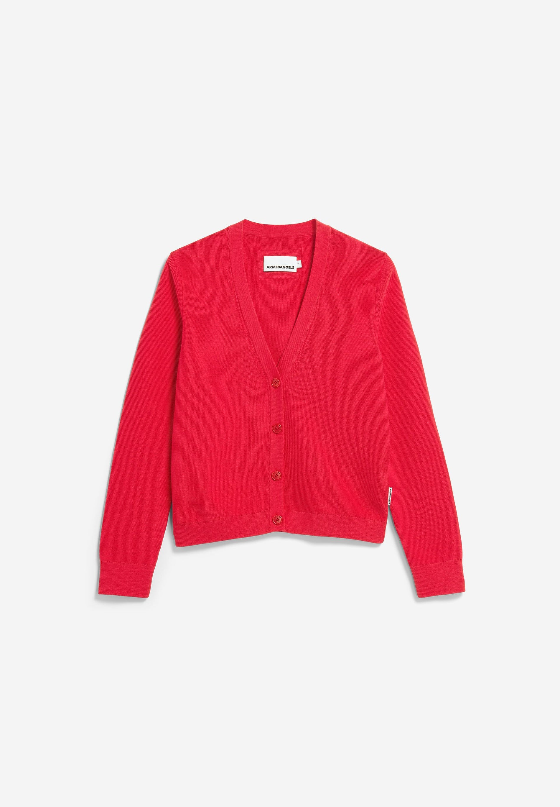 armedangels femme cardigan menaal links links coton bio rouge l armoire poethique  1 