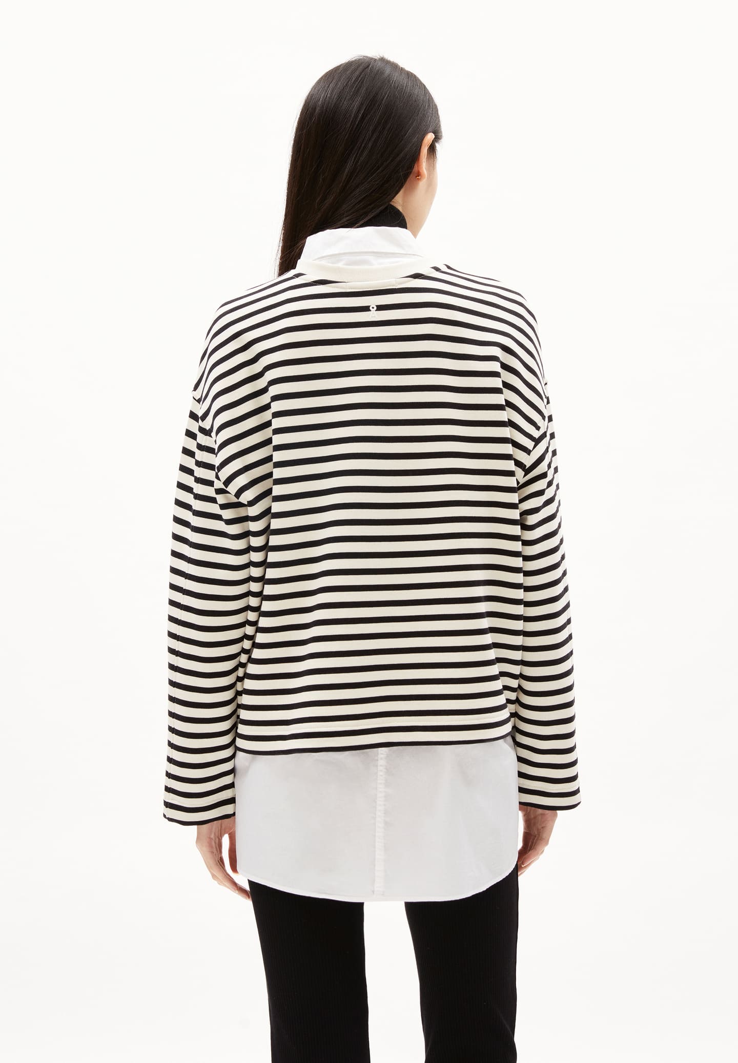 armedangels femme mariniere frankaa maarlen stripes coton bio noir l armoire poethique  2 