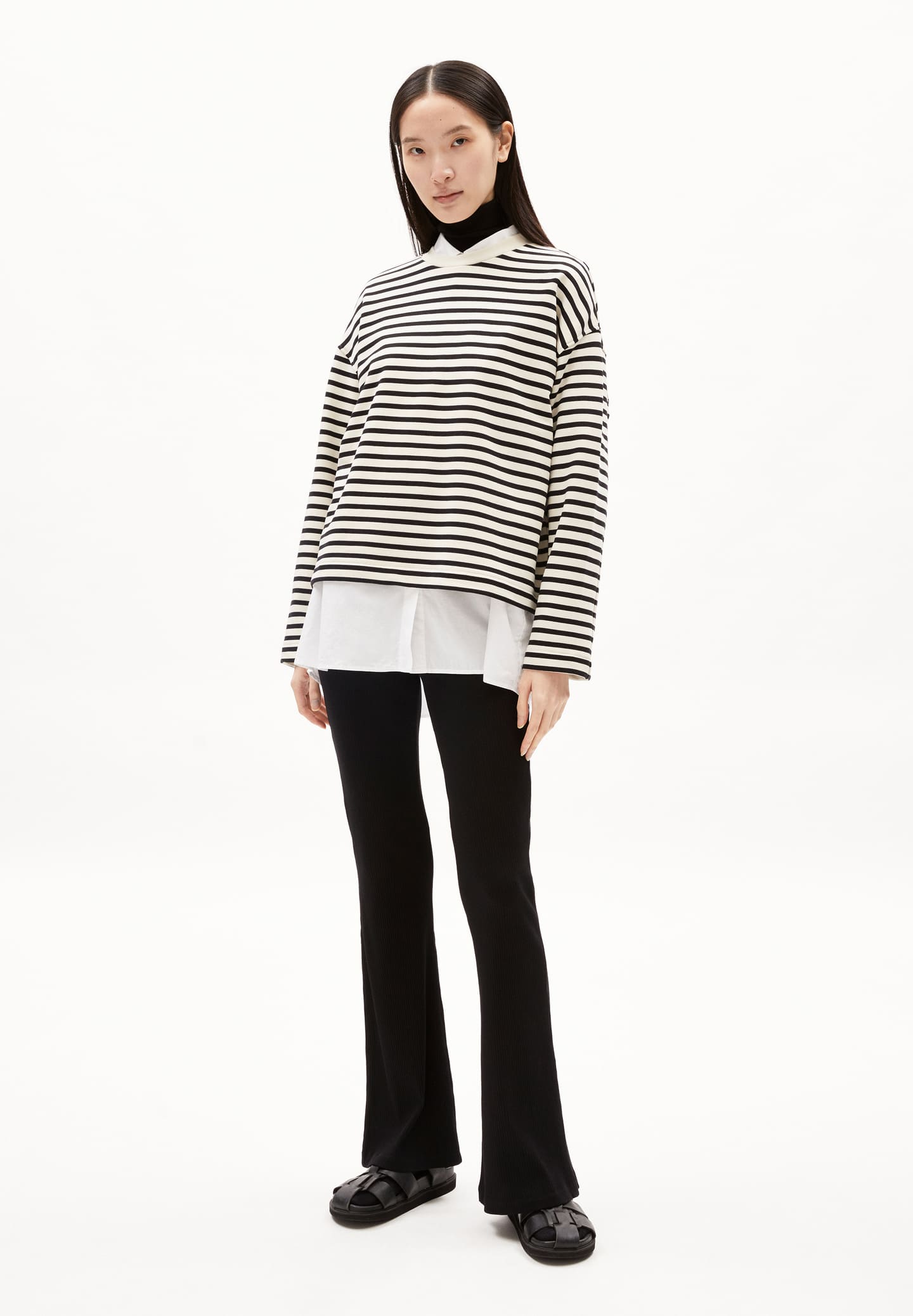 armedangels femme mariniere frankaa maarlen stripes coton bio noir l armoire poethique  4 