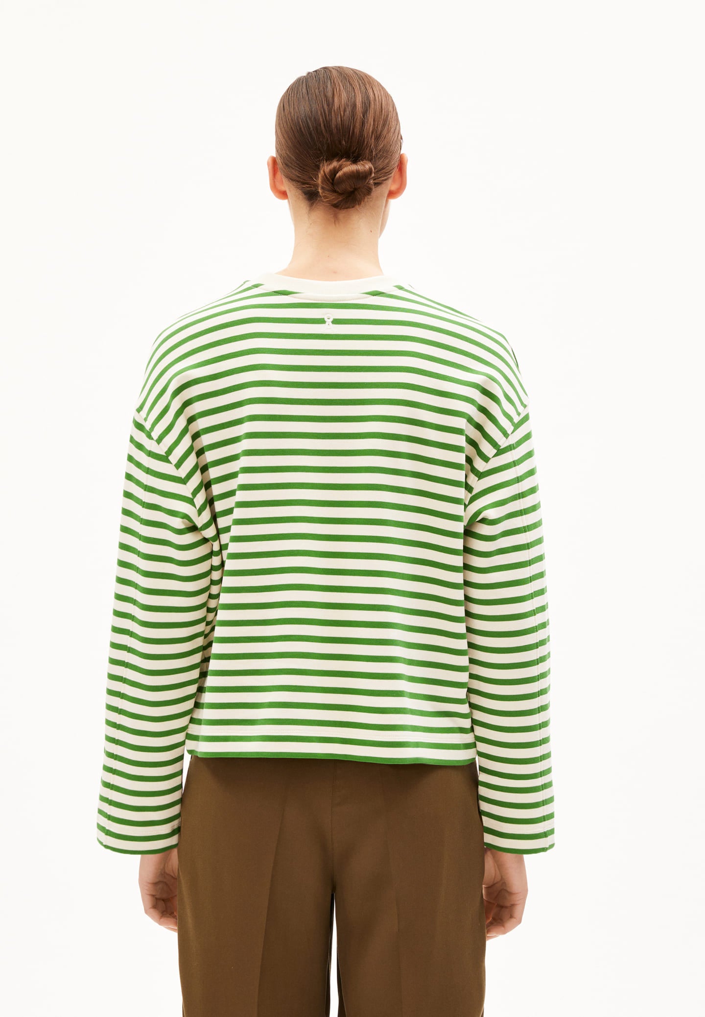 Marinière en coton bio frankaa maarlen stripe · vert et blanc