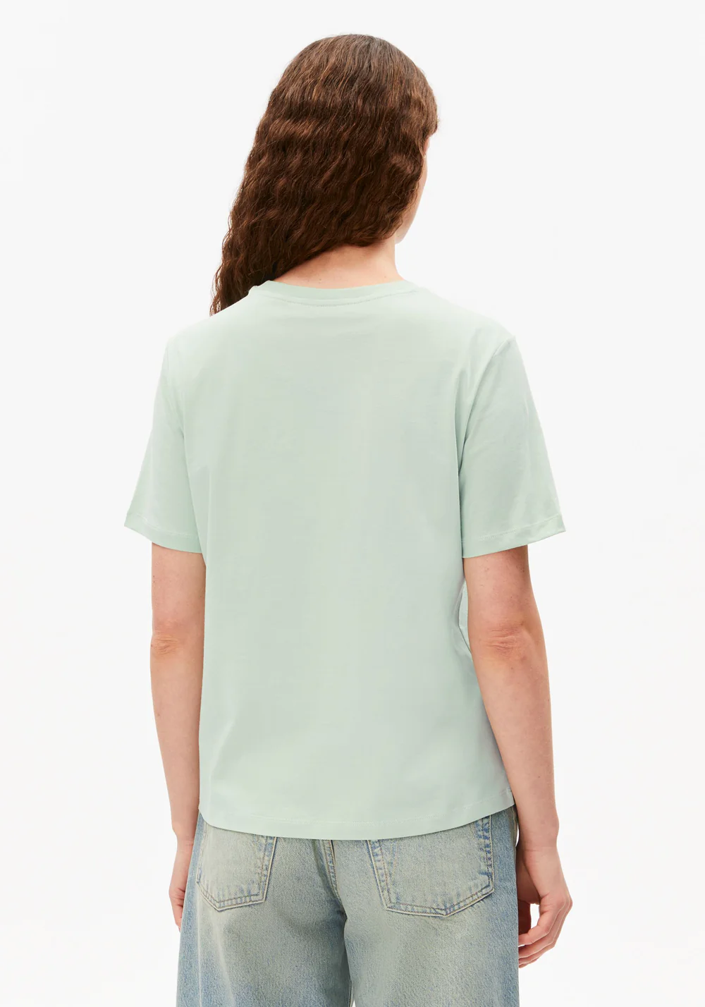 armedangels femme tee shirt lualaa coton bio vert clair l armoire poethique  2 