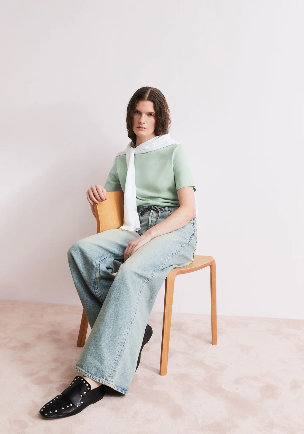 armedangels femme tee shirt lualaa coton bio vert clair l armoire poethique  3 