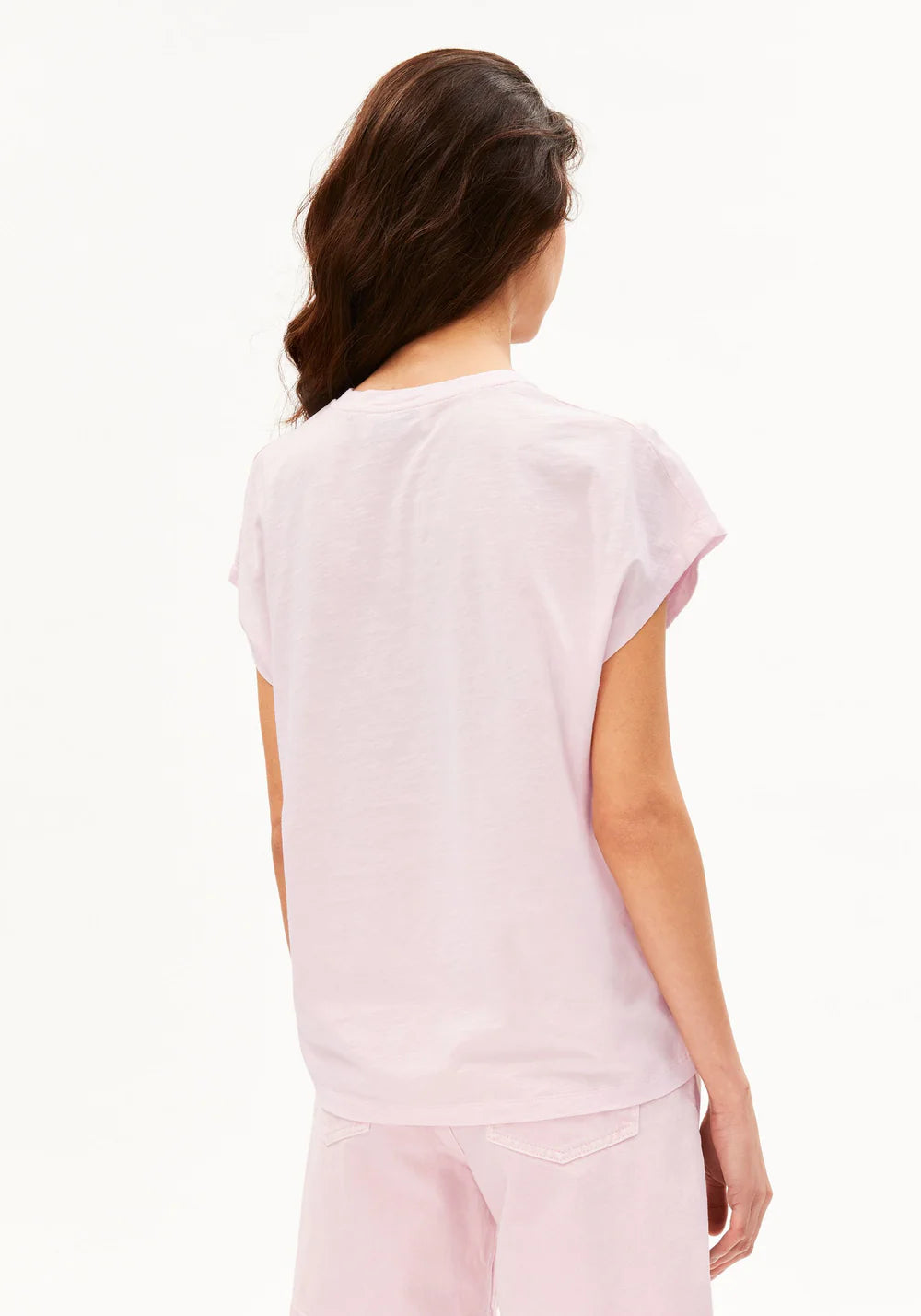 armedangels femme tee shirt slub jersey coton bio rose l armoire poethique  3 