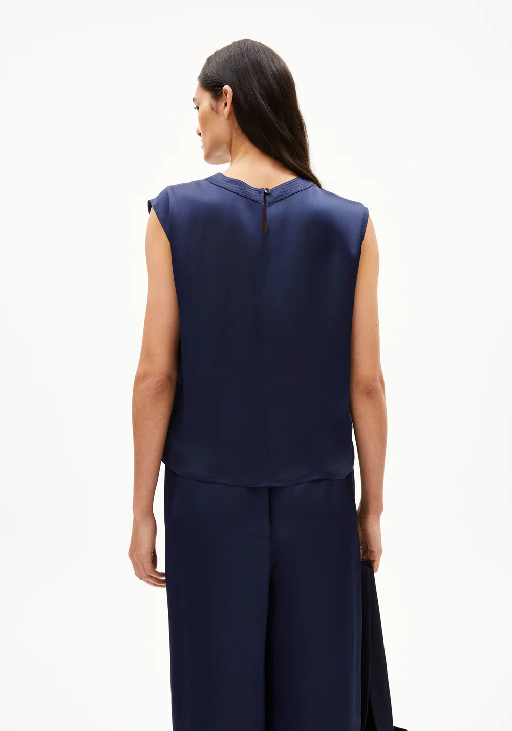 armedangels femme top neraali nialaa acetate renew bleu marine l armoire poethique  2 